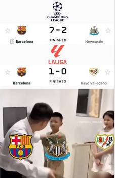 网友恶搞巴萨vs纽卡和巴列卡诺，纽卡：凭什么🤣